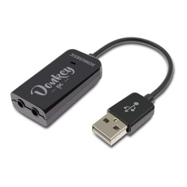 Donkey PC USB 5.1 Sound Card Adapter with Mic Input and Headphone Jack for PC
