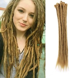 Dsoar Dreadlocks Extension Braids Hair Extensions Synthetic Braiding Hair 12 Strands 20 Inch Synthetic Dreadlocks for Men/Women Full Head Hippie Hair Extensions