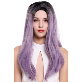 WIG ME UP - ZM-1791-T2403R1B Quality women's wig long sleek middle parting ombre black violet purple lady