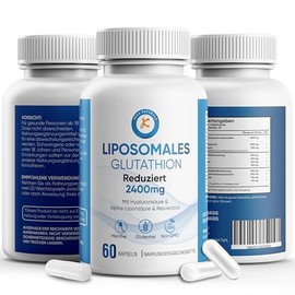 Liposomal Glutathione 2400 mg with Hyaluronic Acid, Resveratrol, Active L-Glutathione (GSH), Maximum Intake, 60 Capsules