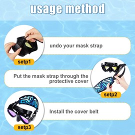 Frienda 4 Pieces Diving Mask Slap Straps Cover Neoprene Dive Swimming Waterproof Mask Strap Cover Dive and Snorkel Strap for Men and Women Water Sports