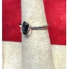 Natural Creations sterling silver stackable ring Size 8 Black Tourmaline