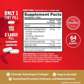 Move Free Ultra Triple Action Joint Support Supplement - Type II Collagen Boron & Hyaluronic Acid - Supports Joint Comfort, Cartiliage & Bones in 1 Tiny Pill Per Day, 64 Tablets (64 servings)*