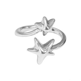 OIDIMS Lucky Star Ring for Women Adjustable Open Band Stackable Knuckle Ring Minimalist Eternity Engagement Jewelry Delicate Comfort Expandable Wrap Ring for Sister Her Dainty Fashion Statement