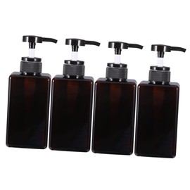 Vaguelly 4pcs Shampoo Storage Bottles Refillable Pump Containers for Shower Gel Travel Friendly Liquid Dispenser for Home Camping and Hotel Use Brown