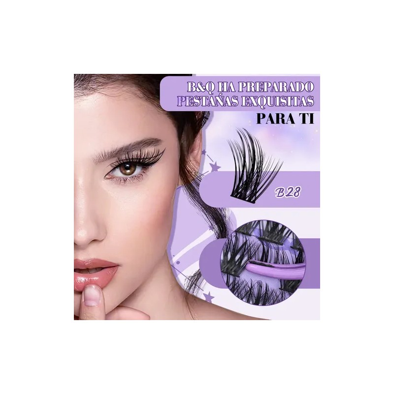 Kit de Extensiones de Pestañas Negras Curvatura D para Aplicación
