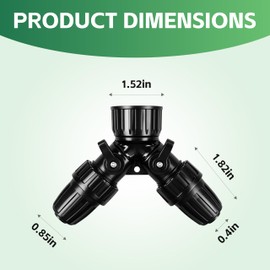 2 Way Y Splitter&1/2 Inch Drip Irrigation Tubing Faucet Connector