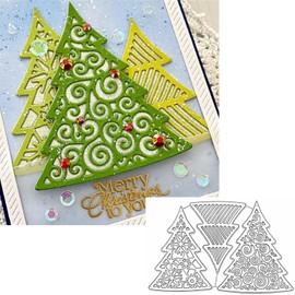 Christmas Tree Metal Die Cuts,Metal Cutting Die for Scrapbooking,Cut Stencils for DIY Scrapbook Photo Album Decorative Paper Card, Card Making Supplies, Embossing