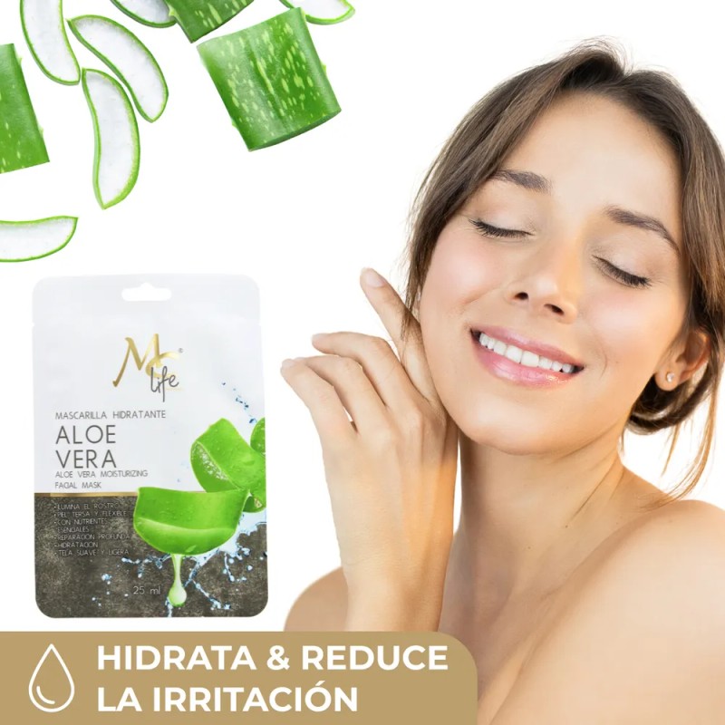 Mascarilla Facial Hidratante Aloe Vera, Skincare. Mc Life