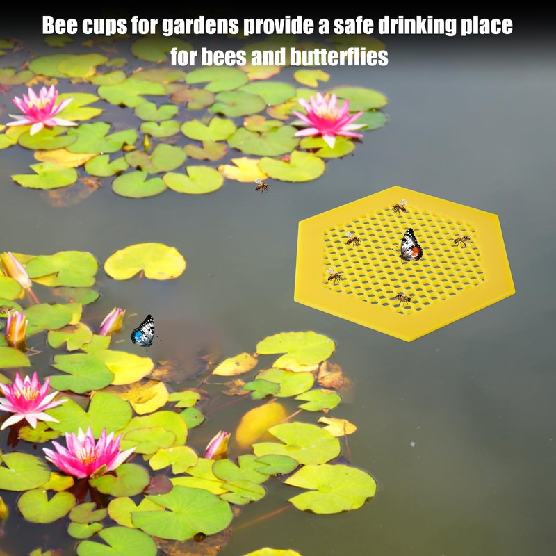 NQEUEPN Floating Bee Island, Bee Cup Honey Drinker Outdoor Stable