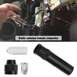 eMagTech DIN Female Screw to Antenna Adapter Replacement Socket Inline Antenna Adapter Socket Car Antenna Radio Accessories Black Pack of 2