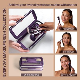 Anisa Beauty Starter Everyday Makeup Brush Set – 3 Essential Brushes for Foundation, Concealer, and Powder Application – Soft, Synthetic Fibers for Flawless, Streak-Free Finish