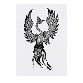 'Phoenix In Flight' Temporary Tattoo - Water Resistant, Skin-Safe, Non-Toxic Transfer (TO00024436)