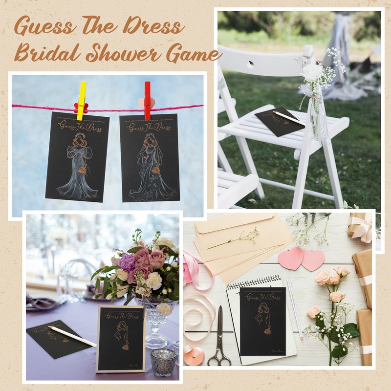 Fulmoon 30 Sets Guess The Dress Bridal Shower Games for