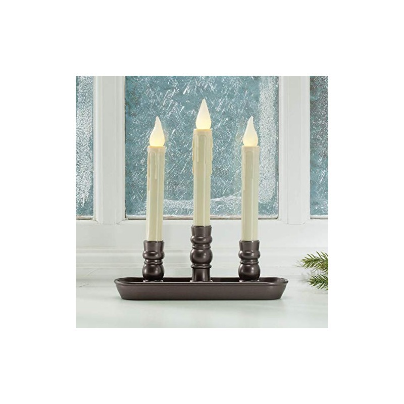 HOLIDAY PEAK Battery-Operated LED Triple Window Candle
