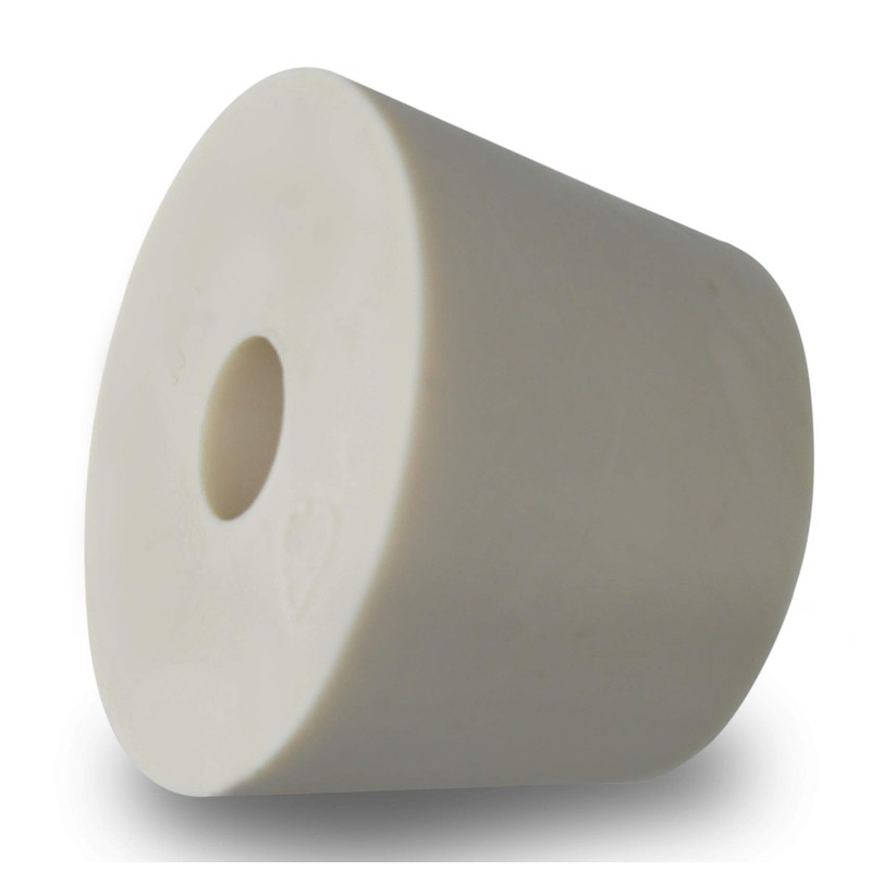 Rubber Stopper- Size 8- Drilled