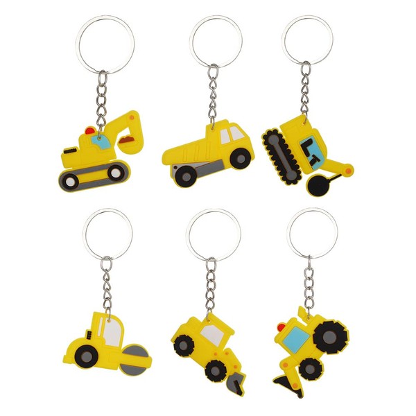QYCX Construction Party Favors Supplies, Construction Keychains Pendant Truck Excavator Bulldozer Keychain Key Ring Pendant Charms for Construction Birthday Party Decorations Kids Birthday Gifts