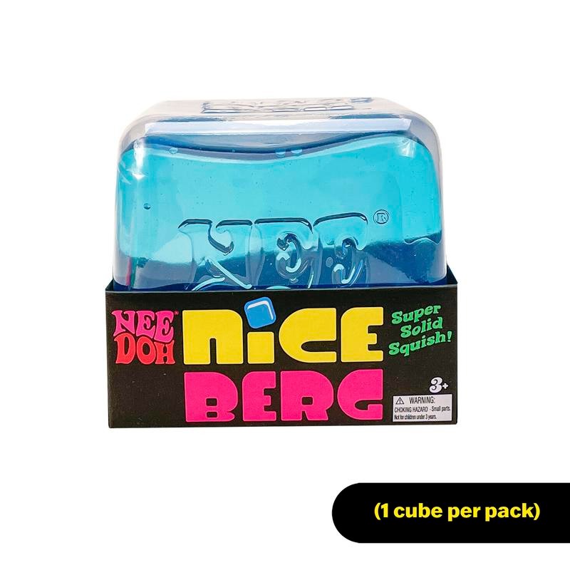 NeeDoh Niceberg Sensory Squeeze Toy – Giant 3.25" Blue Nice