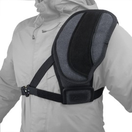 WAYNE'S DOG Ambidextrous Shooting Recoil Field Shield, Suede Leather Canvas Shotgun Shoulder Recoil Pad Shirt (#4 Lefty Chest - Black)