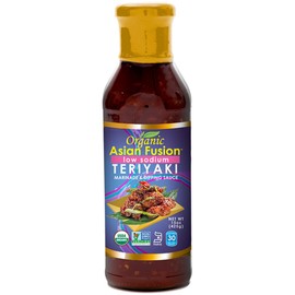 Asian Fusion Low Sodium Teriyaki Sauce, 15 Ounce - Non-GMO, Organic Certified, Kosher & Gluten Free