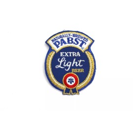 PABST BLUE RIBBON EXTRA LIGHT BEER VINTAGE EMBROIDERED PATCH NOS 4" X 3-1/4"
