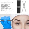 Regla de cejas de acero inoxidable para tatuajes, cejas, regla
