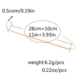 TseenYi Punk Fishbone Chain Necklace Gold Chevron Arrow Choker Necklace Short Collar Necklaces Jewellery for Women and Girls, Metal, Metal