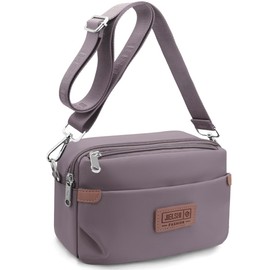 REETEE Women's Shoulder Bag Waterproof Nylon Small Handbag Women's with Many Compartments Crossbody Bags for Women, Small Women's Shoulder Bags with Adjustable Removable Wide Strap, purple