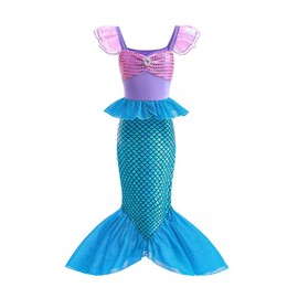 Lito Angels Princess Mermaid Ariel Costume Dress Fancy Dress for Toddler Girls Size 3-4 Years 104 (Tag Number 110)