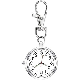 Pocket Watch, Watch, Clip, Pocket Watch, Keychain, Simple, Waterproof, Small, Nurse Watch, Keychain, Cute, Unisex, Number, Easy to View, Large, Dial, Luminous, Diameter 1.1 inches (2.7 cm), Length 3.1