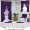 Stoneberry Home Ruffled Shower Curtain Set, Plum