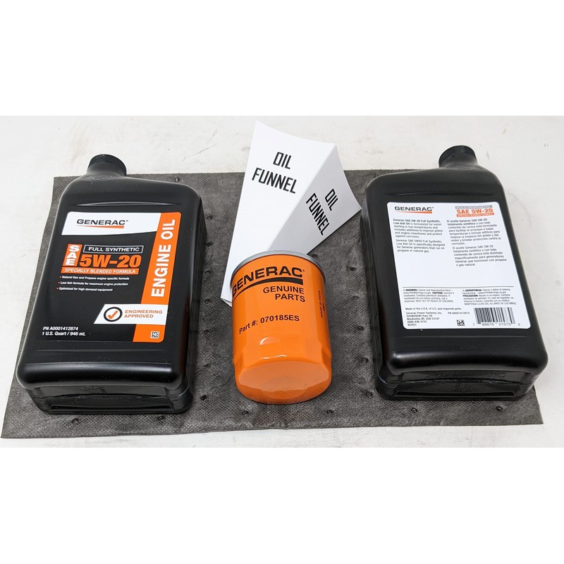 Generac 5W-20 Full Synthetic Oil Change Kit 2 Quarts oil