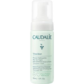 Caudalie Vinoclean Espuma Facial Limpiadora, Limpiador Diario que Limpia, Suaviza y Reduce las Rojeces - 150 mL Espuma Limpiadora limpia la piel y la purifica con suavidad y reduce rojeces. Con camomila y salvia. Apta para piel sensible