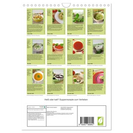 Hot or Cold? Soup Recipes to Fall in Love (Wall Calendar 2025 DIN A4 High), CALVENDO Monthly Calendar