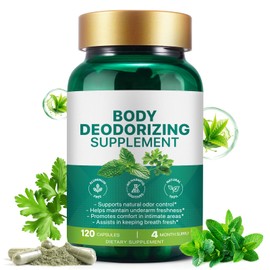 Chlorophyll Body Deodorizing Supplement for Digestion/Gut Health Support, Internal Deodorant Capsules for Overall Freshness, Underarms, Intimate Areas, Private Parts, Natural & Safe Formula|120Pcs