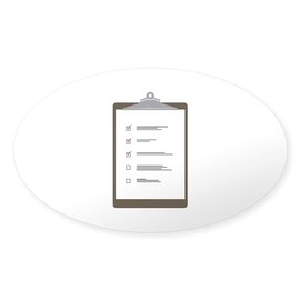 CafePress Checklist Pad Sticker Oval Car Bumper Sticker
