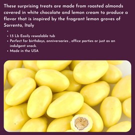 Lemon Creme Chocolate Almonds - 1.5 Lb Tub