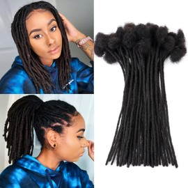 Loc Extensions Human Hair 0.4cm&0.6 cm&0.8cm width 4-18inch 10, 20, 40, 100 strands 100% Human Hair Locs Extensions for Men Women Natural Dreadlocks Can Be Dyed Bleached Curled 0.4cm 14inch 30 Strands