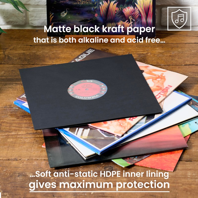 12" Vinyl Record Inner Sleeves with Acid free Paper and