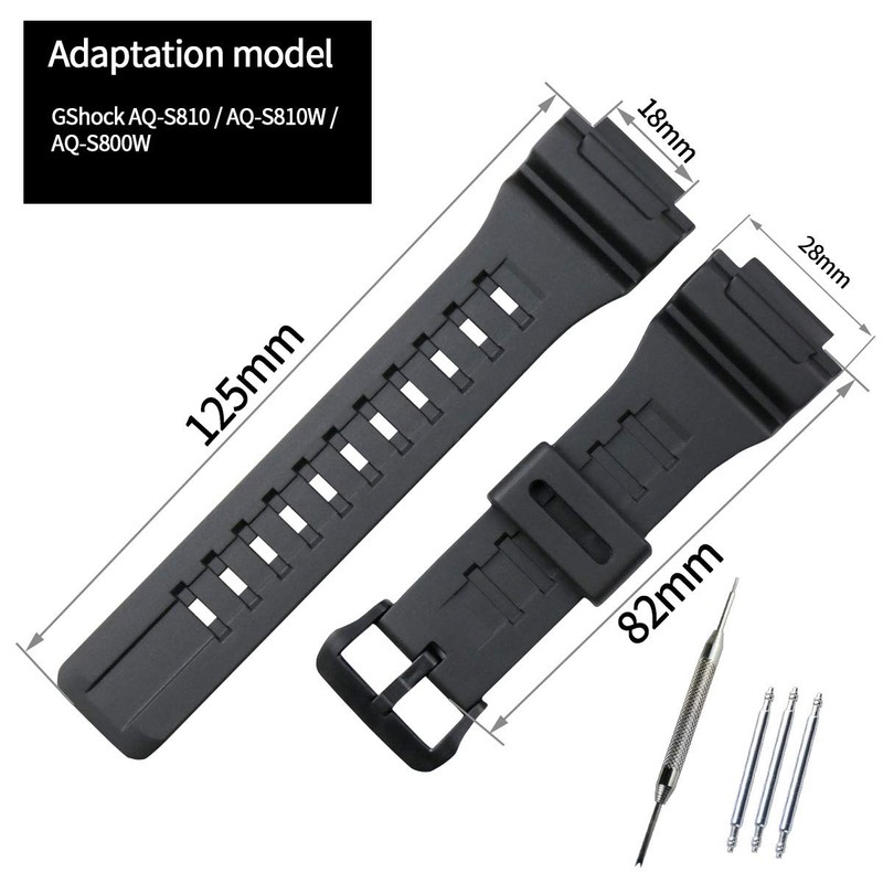 KHZBS Resin Band watch strap Replacement for AQ-S810W/AQ-S810 watchbands
