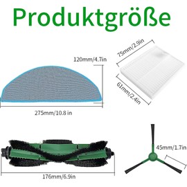 Accessory Set for iRóbot Róómba Combo Essential Y0110 / Y0112, 13 Pieces Replacement Parts Accessories Includes 1 Main Brush, 4 Wipes, 4 Filters, 4 Side Brushes