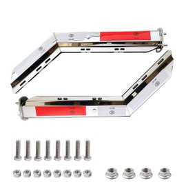 RILONH Angled Mud Flap Hanger Bracket for semi Trucks 2-1/2" Bolt Spacing 30.27"L Heavy-Duty Spring Loaded Hangers with Reflective Strip Sticker, 2PCS