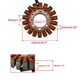 WOOSTAR 18 Coil 5 Wire Magneto Stator Replacement for 2014-2017 TRX500 Foreman 500 ES EPS 2015-2017 TRX500 Foreman Rubicon 500 2014-2016 TRX500 TRX500FE1 AC 2AC OEM 31120-HR4-A41 31120-HR4-A42