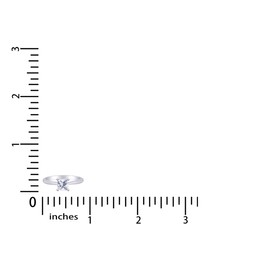 AFFY 6X6MM Princess Shape Cubic Zirconia in 14K White Gold Over Sterling Silver Solitaire Engagement Rings (Ring Size-8)