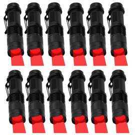 Red Light Flashlight Mini Red Led Light Zoomable Single Mode Red Light Torch for Hunting Night Observation Astronomy Aviation,12-Pack
