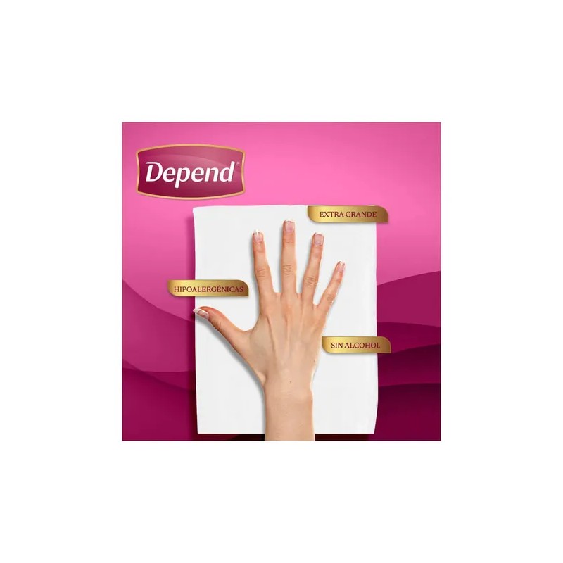 Toallitas Húmedas Depend Extra Grandes 42 Piezas