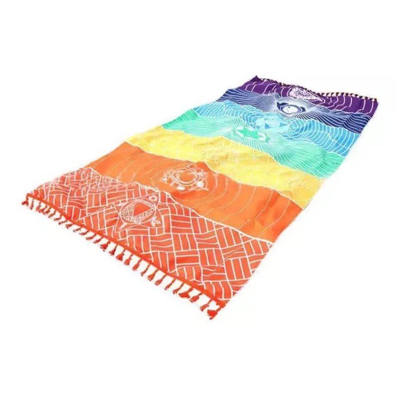 Deluxe Tela 7 Chakras Alfombrilla Yoga Meditación Manta Decoración
