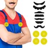 4 Yellow Buttons 7 mustaches for Mario Luigi Mario Bros