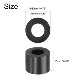 uxcell 36pcs Rubber Spacers 20mm OD, 10mm ID, 15mm Height Round Anti Vibration Spacer Rubber Bushing Grommets Thick Rubber Washers for Home Car Accessories
