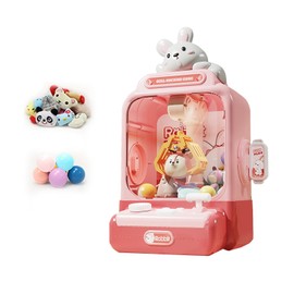 J.Chand Rabbit Claw Machine - Mini Vending Machine with Lights and Music, Candy Machine Dispenser for Kid Ages 3+, Electronic Kids Claw Machine Game for Birthday Party Includes 10 Plush Toys